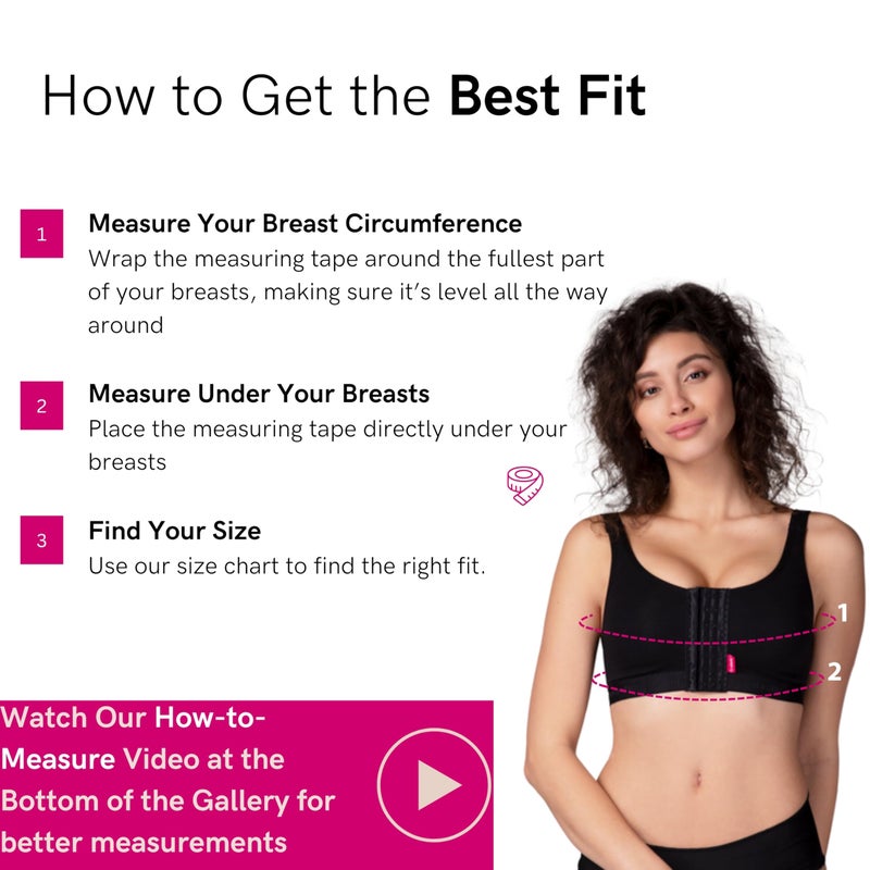LIPOELASTIC PI Active - Mastectomy Bra, Sports Bra, Post-Surgery Bra, Compression Bra for Women Post-Surgery Front Closure Black - Image 4